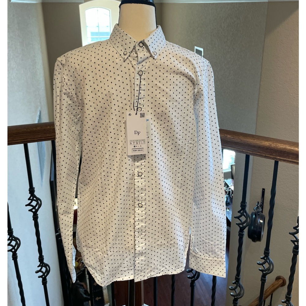 Denim and Flower Men’s Long Sleeve Shirt, Size S